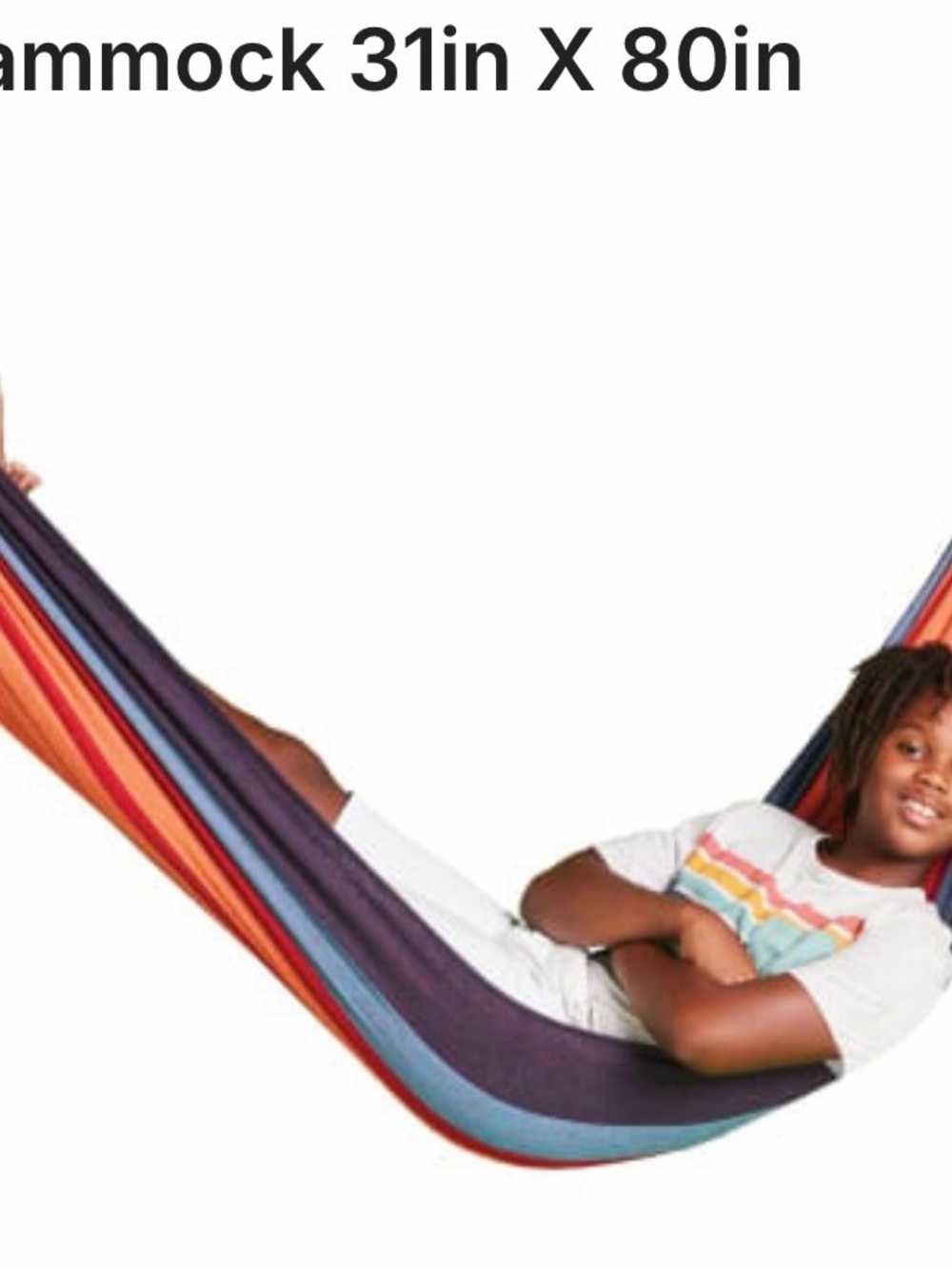 Colorful Striped Hammock Chair with Red Rope